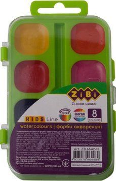 Фарби акварельні медові ZiBi KIDS Line 8 кольорів салатовий кор. (ZB.6542-15) ZB.6542-15 фото