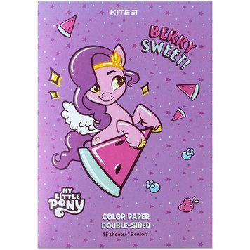 Папір кольоровий двосторонній Kite My Little Pony А4 (15арк/15кол) (LP24-250) LP24-250 фото