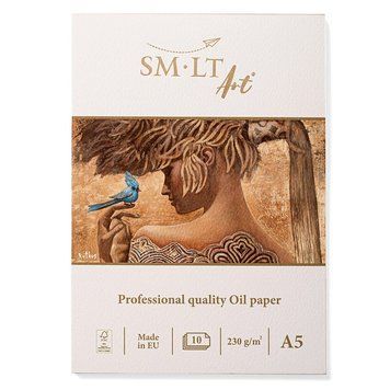 Склейка для олії SMILTAINIS PRO CREATE А5 230г/м2 10 арк. білий лляний папір (4770644591894) 4770644591894 фото