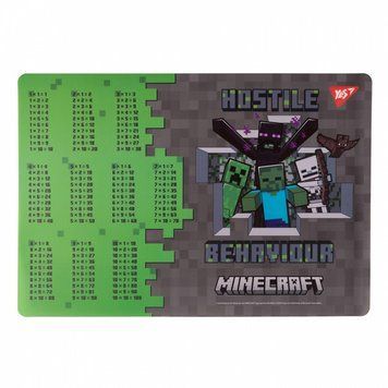 Підкладка настільна Yes Minecraft Heroes табл. множення (492249) 492249 фото