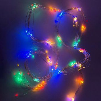Електрогірлянда на мідному дроті Кінський хвіст Novogodko 2.2 м 220 LED,багатокольорова (974227) 974227 фото