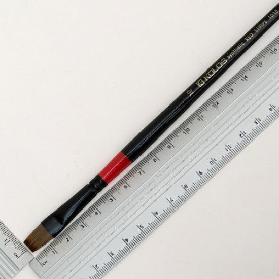 Синтетика плоска, Red stripe 1018 №10 д. р кисть Колос 4823064903249 фото