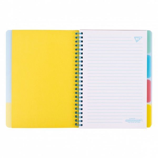 Записна книга блокнот YES Minions А5 80 аркушів софт-тач пласт. обкладинка подвійна cпіраль (765739) 765739 фото