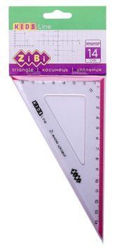 Косинець ZiBi KIDS Line 140мм 90град 60град з рожевою смужкою (ZB.5622-10) ZB.5622-10 фото