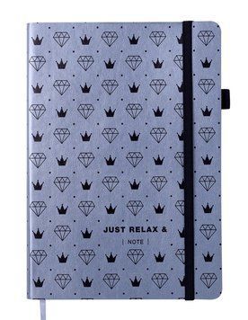 Записна книга блокнот Buromax RELAX A5 96 л без розмітки позов.шкіра срібло (BM.295001-24) BM.295001-24 фото