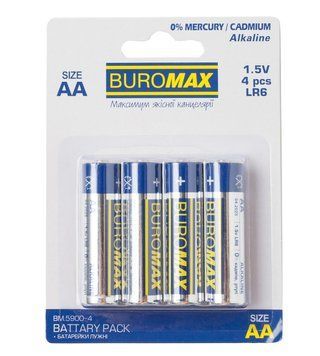Батарейки Buromax LR6 AA набір 4 шт. (BM.5900-4) BM.5900-4 фото