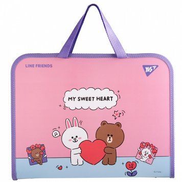 Папка-портфель на блискавці із тканинними ручками Yes Line Friends. Choco and Cony FC (492239) 492239 фото