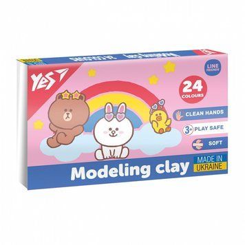 Пластилін YES Line Friends 24 кольорів 480г (540683) 540683 фото