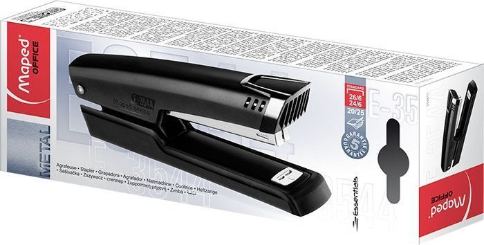Степлер настільний подовжений Maped ESSENTIALS METAL 25 л. металевий (скоби No24/6,26/6) чорний (M MP.354411 фото