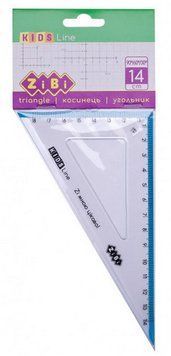 Косинець ZiBi KIDS Line 140мм 90град 60град з блакитною смужкою (ZB.5622-14) ZB.5622-14 фото
