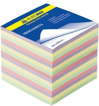 Блок паперу для нотаток непроклеенный Buromax 90х90х70мм асорті кольорів BM.2289 BM.2289 фото