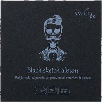 Скетчбук для малюнка Smiltainis Authentic (black) Layflat 14х14см 170г/м2 32л чорна папір (4770644588894) 4770644588894 фото