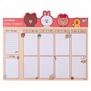 Планінг настільний річний Yes Line Friends 52 арк. 34,5x28,2 см (252176) 252176 фото