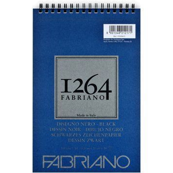 Альбом для рисунку на спіралі Fabriano 1264 А5 200г/м2 20 арк. чорний папір (8001348212171) 8001348212171 фото