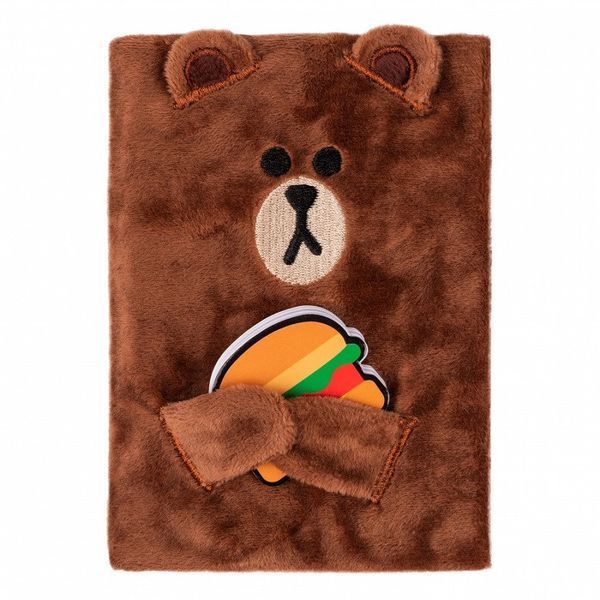 Записна книга блокнот пухнастий YES Line Friends Brown А6 80 аркушів лінія пухнастий (151745) 151745 фото