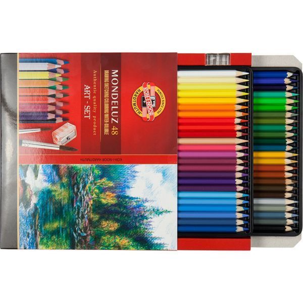 Олівці кольорові Koh-I-Noor MONDELUZ акварельні художні 48 кольорів (3713) 3713 фото
