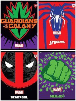 Зошит в клітку 18 л Yes "Marvel. Hero shields" неон+софт-тач А5 мікс 4 дизайну (765194) 765194 фото