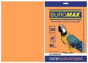 Папір кольоровий А4 Buromax INTENSIV 80гм2 помаранчевий 50л. (BM.2721350-11) BM.2721350-11 фото