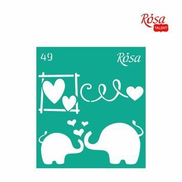 Трафарет багаторазовий самоклеючий, №49, 9х10см, Серія "Love", ROSA TALENT 4820149908472 фото
