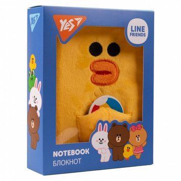 Записна книга блокнот пухнастий YES Line Friends Sally А6 80 аркушів лінія пухнастий (151748) 151748 фото