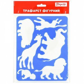 Трафарет пластиковий 1 Вересня Тварини з Африки 20х16 см (940356) 940356 фото