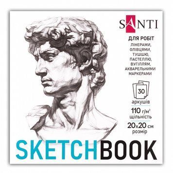 Скетчбук для графіки Santi Art 20х20 см 30 арк. 110г/м2 (743210) 743210 фото