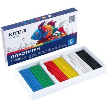 Пластилін Kite Classic 6 кольорів 120г (K-081) K-081 фото