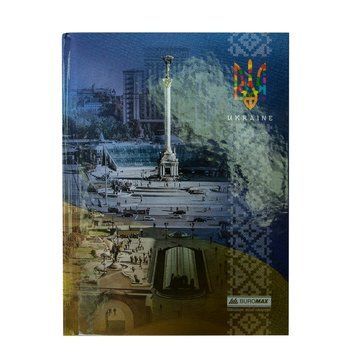 Записна книга блокнот А5 Buromax UKRAINE 96арк. клітка синій тверда обл. (BM.24511101-02) BM.24511101-02 фото