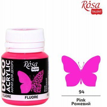 Фарба акрилова флуоресцентна Rosa Talent 20 мл рожевий (4823098512806) 4823098512806 фото