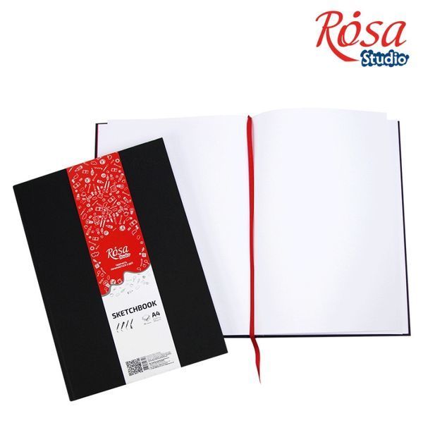 Блокнот A4 (21x29,7см), 100г/м, 96арк., чорний, ROSA Studio 4823098506553 фото