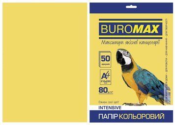 Папір кольоровий А4 Buromax INTENSIV 80гм2 золотий 50л. (BM.2721350-23) BM.2721350-23 фото