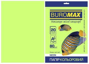 Папір кольоровий А4 Buromax NEON 80 гм2 зелений 20 л. (BM.2721520-04) BM.2721520-04 фото