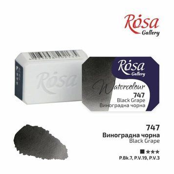 Фарба акварельна Rosa Gallery 2,5 мл виноградний чорний (4823098516576) 4823098516576 фото