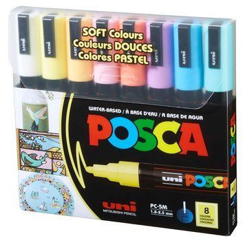 Набір маркерів Uni POSCA Soft Color 8 шт 1,8-2,5 мм (PC-5M SOFT COLOR 8C) PC-5M SOFT COLOR 8C фото