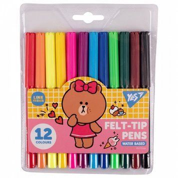 Фломастери YES Line Friends 12 кольорів (650546) 650546 фото