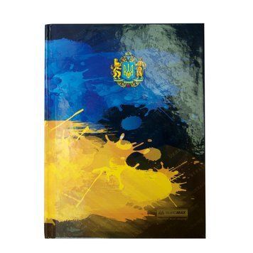 Записна книга блокнот А5 Buromax UKRAINE 96арк. клітка темно-синій тверда обл. (BM.24511101-03) BM.24511101-03 фото
