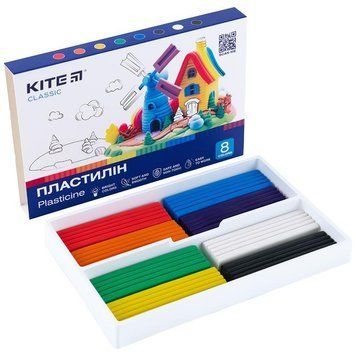 Пластилін Kite Classic 8 кольорів 160г (K-082) K-082 фото