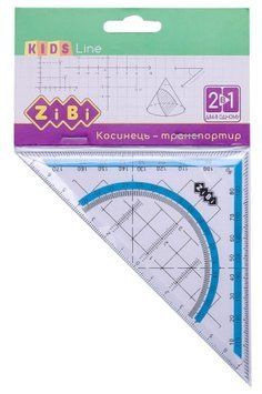 Косинець 2 в 1 ZiBi KIDS Line 140мм 90град 45град з блакитною смужкою (ZB.5623-14) ZB.5623-14 фото