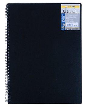 Записна книга блокнот А6 Buromax 80 арк. клітка пласт. обл. спіраль чорний CLASSIC BM.2589-001 BM.2589-001 фото