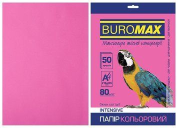 Папір кольоровий А4 Buromax INTENSIV 80гм2 малиновий 50л. (BM.2721350-29) BM.2721350-29 фото