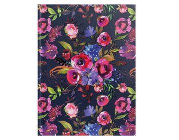 Записна книга блокнот А6 Buromax FLORA 64л. клітка темно-синій тверда обл. (BM.24614102-03) BM.24614102-03 фото