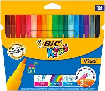 Фломастери BIC Kids Visa 880 18 кольорів (bc888681) bc888681 фото