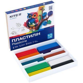 Пластилін Kite Classic 10 кольорів 200г (K-084) K-084 фото