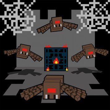 Картина за номерами Santi Minecraft. Печера з павуками 25х25 см (955473) 955473 фото