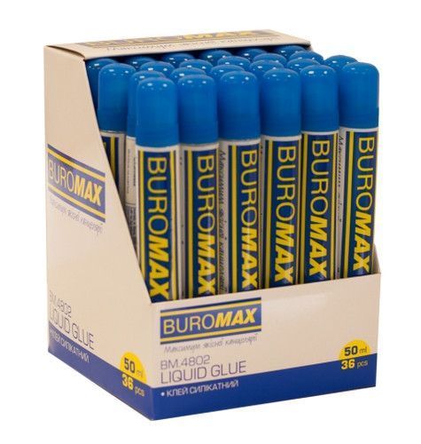 Клей силікатний Buromax 50мл з губкою Jobmax BM.4802 BM.4802 фото