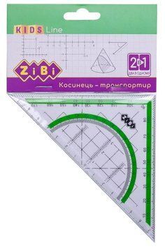 Косинець 2 в 1 ZiBi KIDS Line 140мм 90град 45град з салатовою смужкою (ZB.5623-15) ZB.5623-15 фото