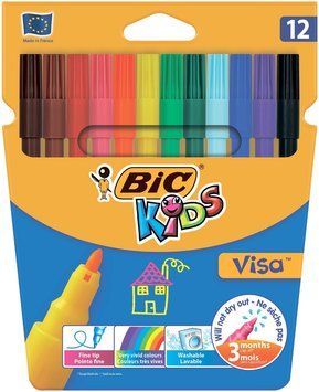 Фломастери BIC Kids Visa 880 12 кольорів (bc888695) bc888695 фото