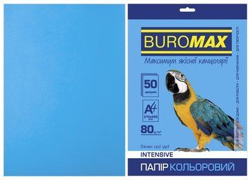 Папір кольоровий А4 Buromax INTENSIV 80гм2 світло-синій 50л. (BM.2721350-30) BM.2721350-30 фото