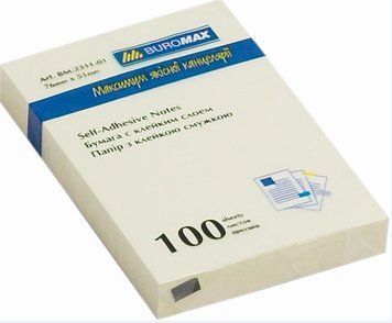 Блок паперу для нотаток клейкий шар Buromax 51х76мм 100л жовтий BM.2311-01 BM.2311-01 фото