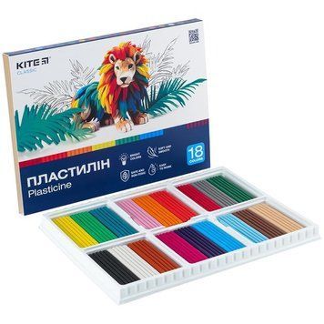 Пластилін Kite Classic 18 кольорів 360г (K-085) K-085 фото